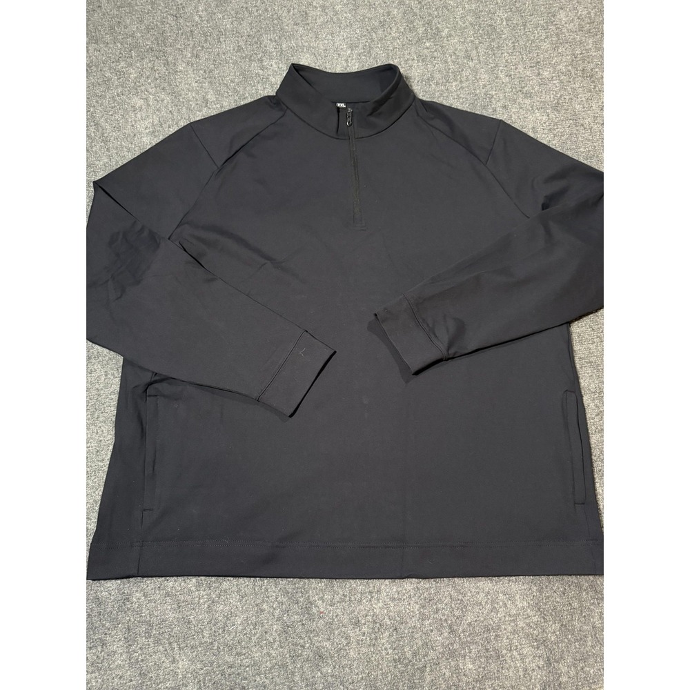 Public Rec Pullover Mens 2XL Black Quarter Zip Long Sleeve Stretch Athletic